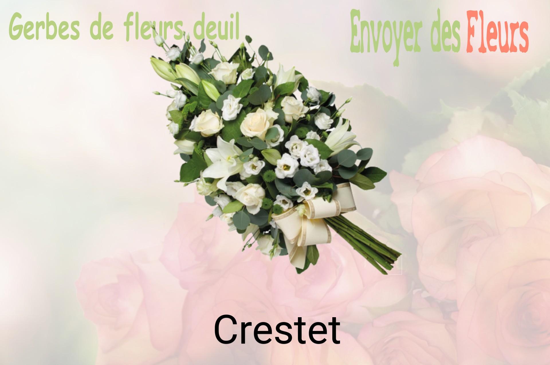 Gerbe de fleurs de deuil livrée à Crestet